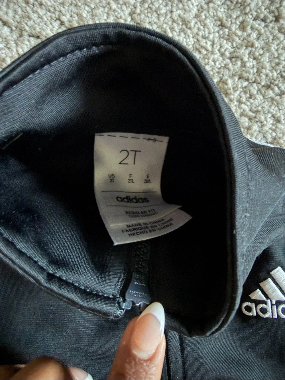 adidas Kids Black and White Three-Stripe Track Jacket & Joggers